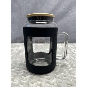 64Oz Glass Water Bottle Large Sports Motivational Water Bottle Straws & Cleaners